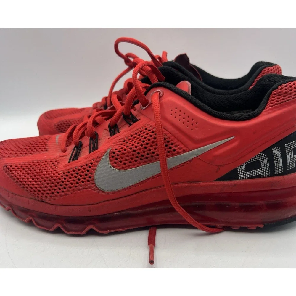 Nike Air Max 2014 Running Shoes Mens US 8.5 Red Mesh Athletic Sneakers
